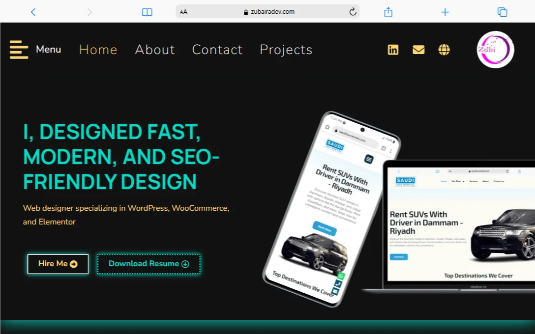 portfolio website for website designer